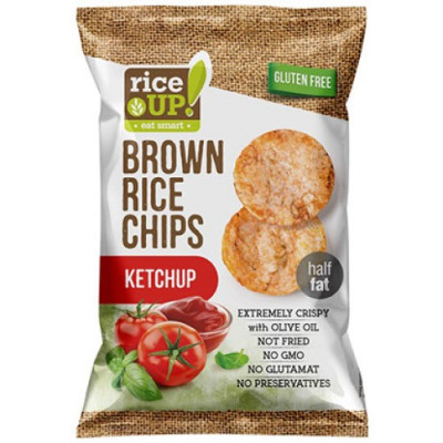 Brown Rice Chips Ρυζιού Κέτσαπ Brown Rice Chips Ρυζιού Κέτσαπ