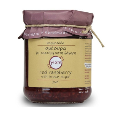 Μαρμελάδα Σμέουρα με Ακατέργαστη Ζάχαρη 240gr Yiam Μαρμελάδα Σμέουρα με Ακατέργαστη Ζάχαρη 240gr Yiam