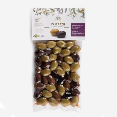 Ελιές Ανάμεικτες Καλαμών & Πράσινες 250gr Γαϊτατζή Ελιές Ανάμεικτες Καλαμών & Πράσινες 250gr Γαϊτατζή