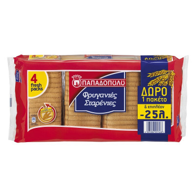 Φρυγανιές Σταρένιες 510gr Παπαδοπούλου Φρυγανιές Σταρένιες 510gr Παπαδοπούλου